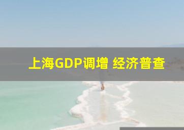 上海GDP调增 经济普查